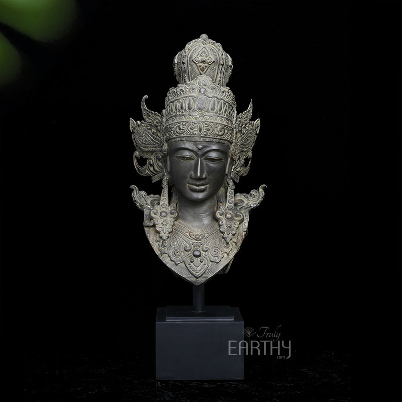 Bronze Vishnu Bust Sculpture with Garuda