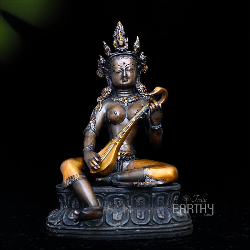 brass saraswati