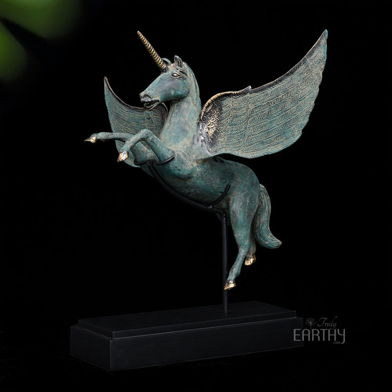 bronze unicorn statue