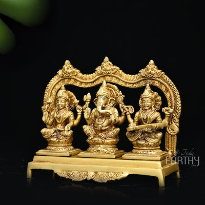 Lakshmi Ganesha Saraswati In Brass