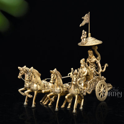 Krishna Arjuna Rath Chariot with 4 Horses