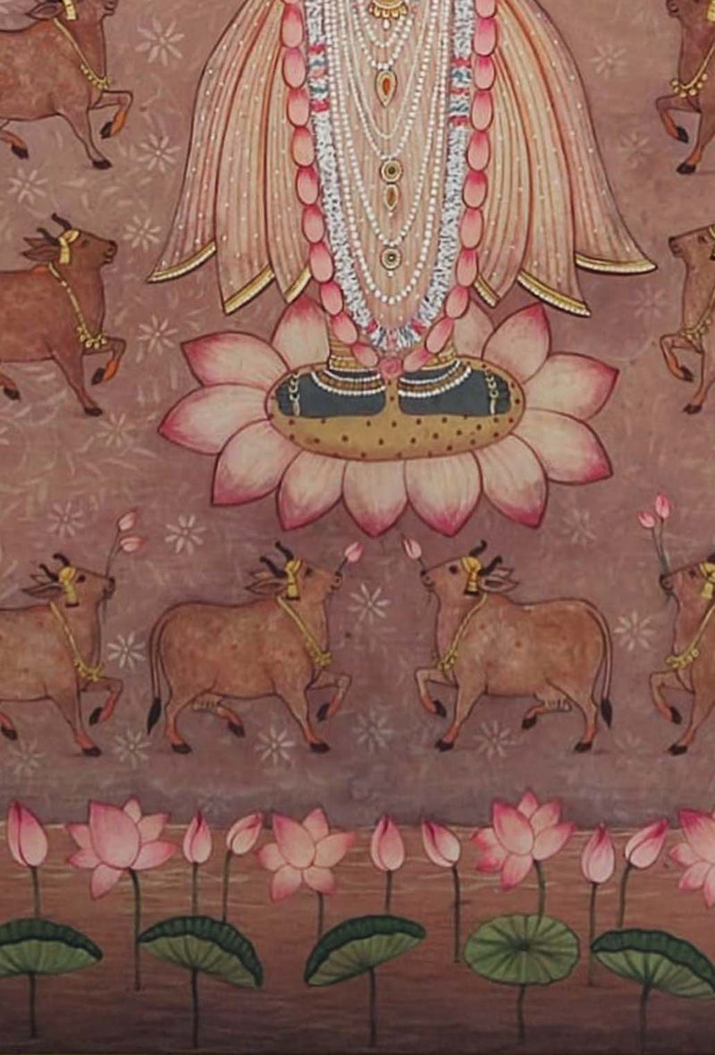 antique pichwai painting, closeup 3