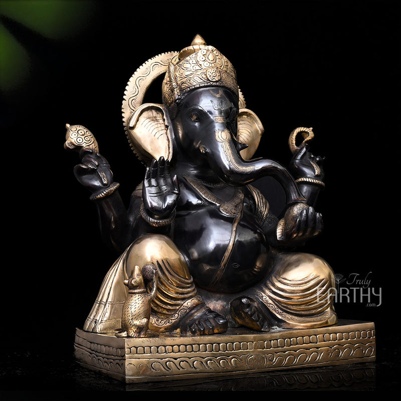 brass large ganesha statue, angel 3