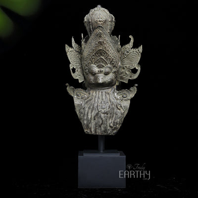 Bronze Vishnu Bust Sculpture with Garuda