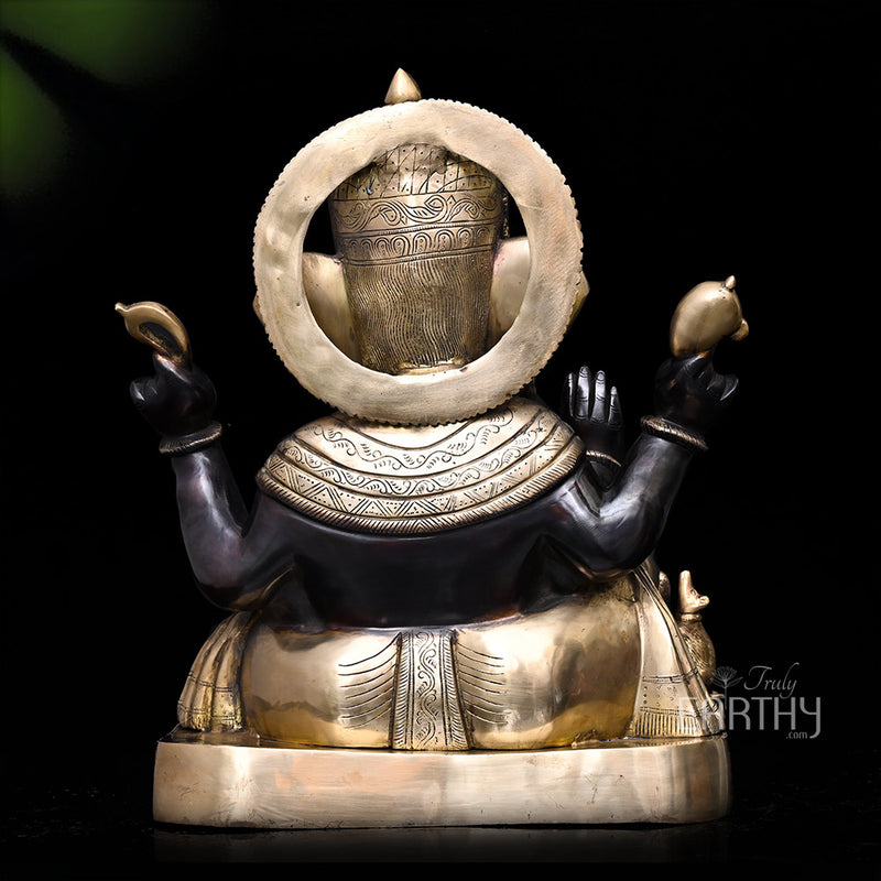 brass large ganesha statue, angel 4