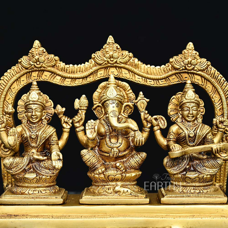 Lakshmi Ganesha Saraswati In Brass