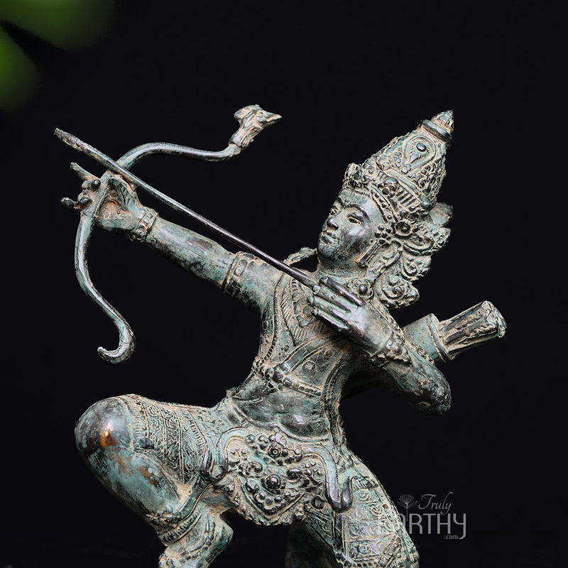 Rama Bronze Sculpture, Closeup Angel