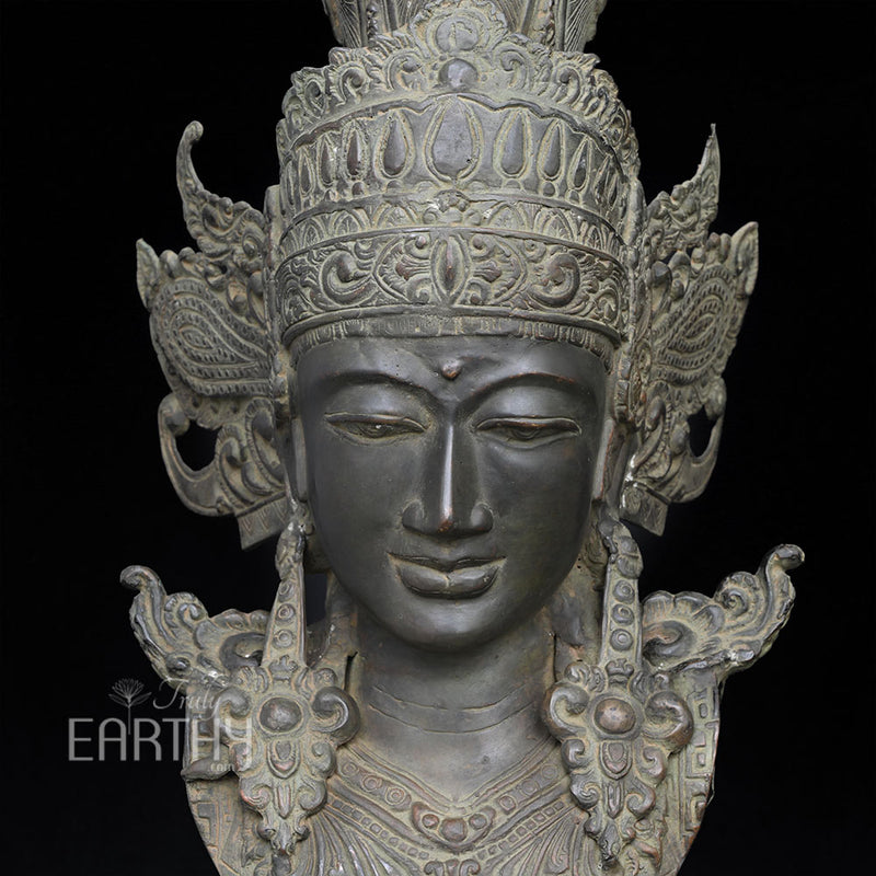 Bronze Vishnu Bust Sculpture with Garuda