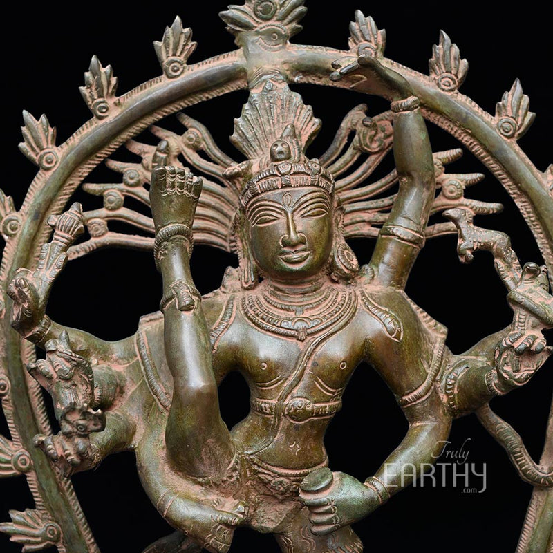 antique natraj sculpture, closeup