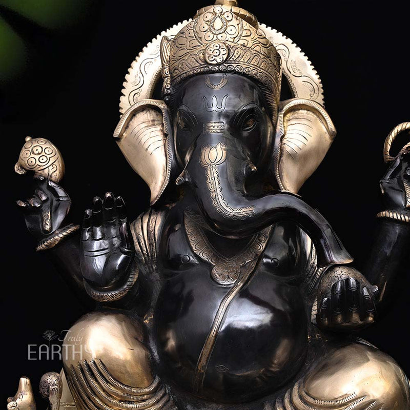 brass large ganesha statue, angel 5