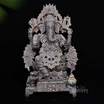 antique brass ganesha statue