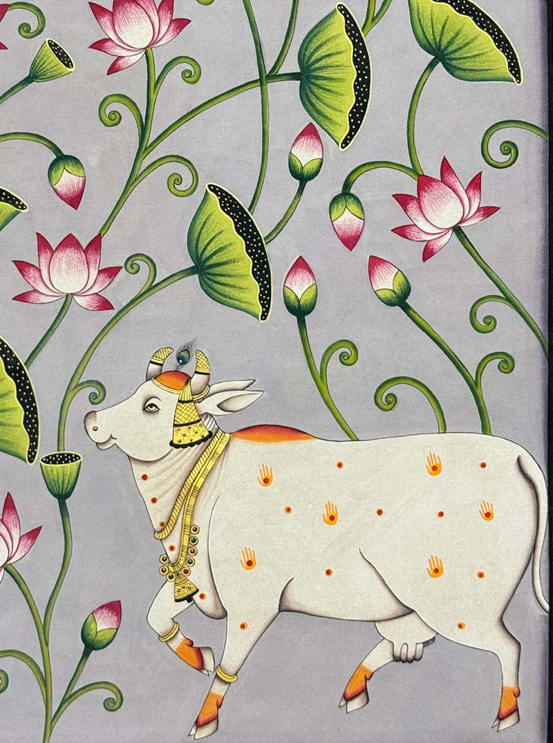 cow painting, closeup