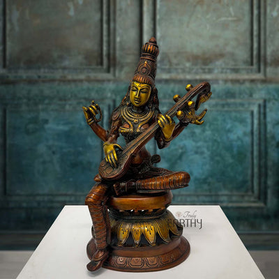 brass saraswati idol