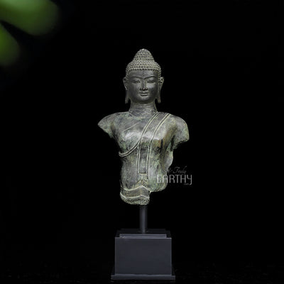 bronze buddha bust