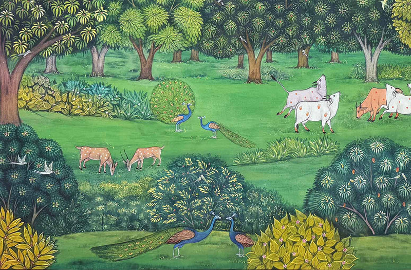 vrindavan pichwai painting, closeup 2