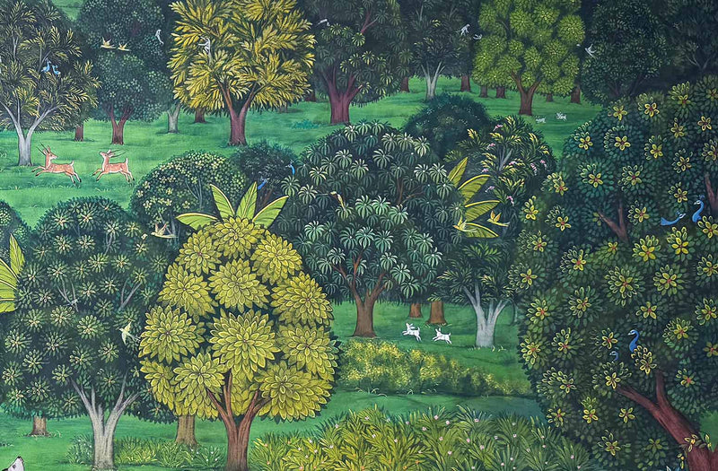 vrindavan pichwai painting, closeup 3