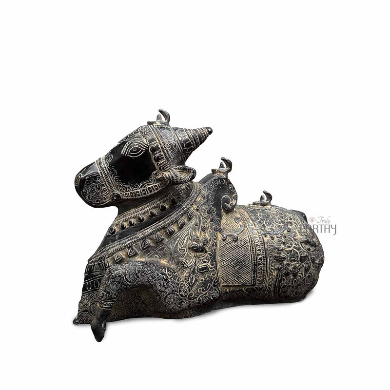 antique nandi sculpture back