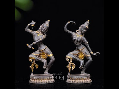 Dancing Shiva Parvati - Brass Sculpture