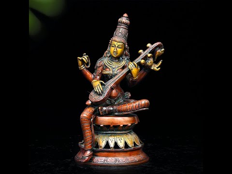 brass saraswati statue