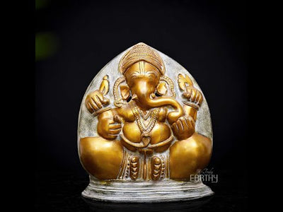 Brass Embossed Ganesha (13 inches / 7.6 Kg)