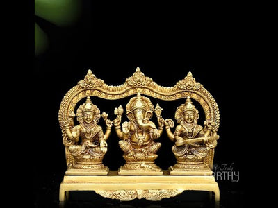 Lakshmi Ganesha Saraswati In Brass