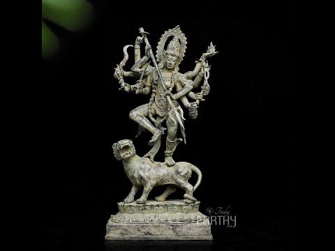 antique durga statue