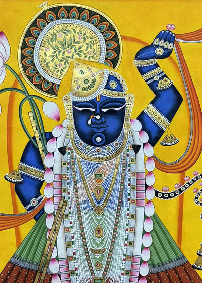 Shreenathji Darshan - Handmade Pichwai Painting (Unframed / 34 x 48 inches)