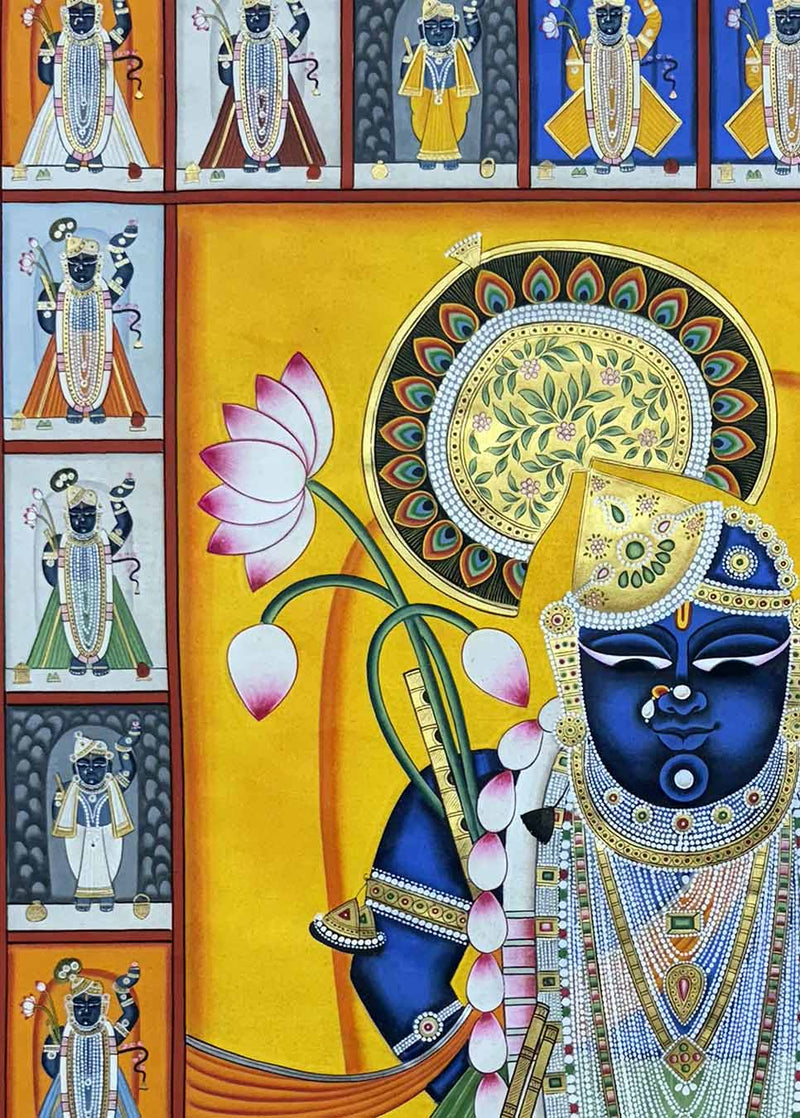 Shreenathji Darshan - Handmade Pichwai Painting (Unframed / 34 x 48 inches)