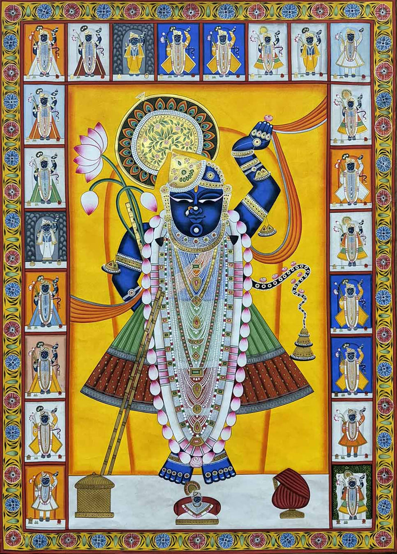 Shreenathji Darshan - Handmade Pichwai Painting (Unframed / 34 x 48 inches)