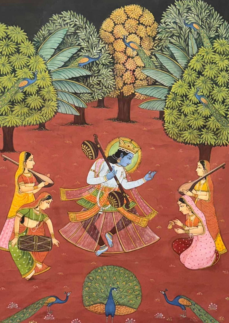 raas leela painting, closeup