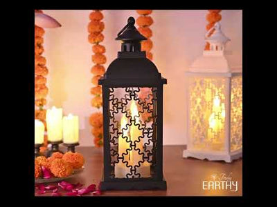 Vivid Festive LED Lantern with Flickering Candle Effect